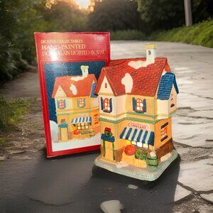 Vintage Village Dickens Collectibles Grocery Hand-Painted Porcelain House in box